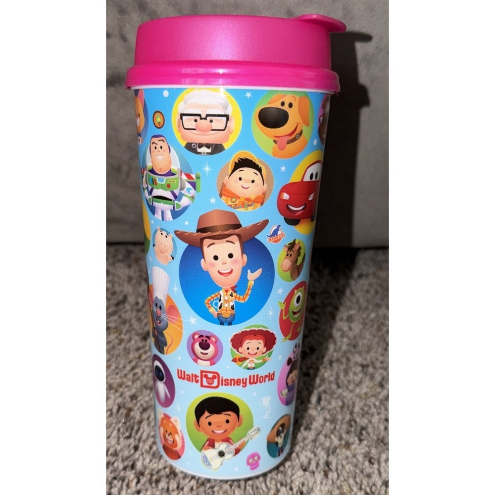 Walt Disney World Resort Reusable Refillable 16oz Mug Pixar Pink Lid